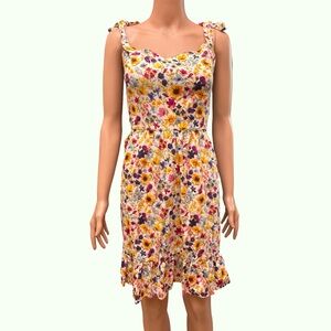 Old Navy Sunflower Cami Fit and Flare Dress Tie Shoulders Sleeveless Sundress XL